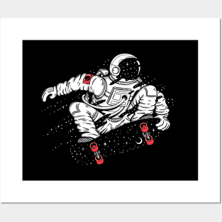 Astronaut Space Skater Posters and Art